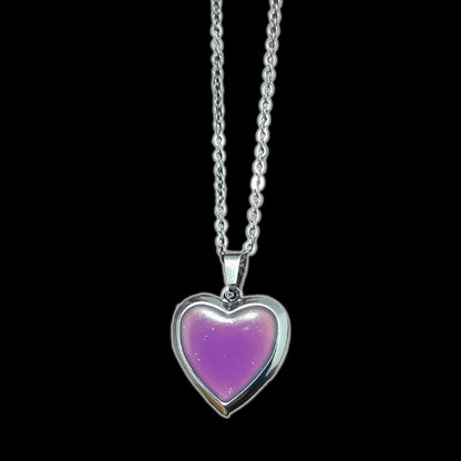 Collar Colgante Corazón Relicario Multicolor - Diversa Coleccion