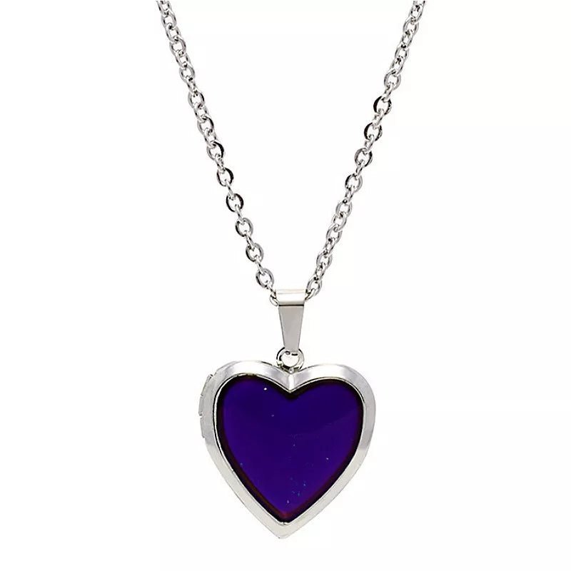 Collar Colgante Corazón Relicario Multicolor - Diversa Coleccion