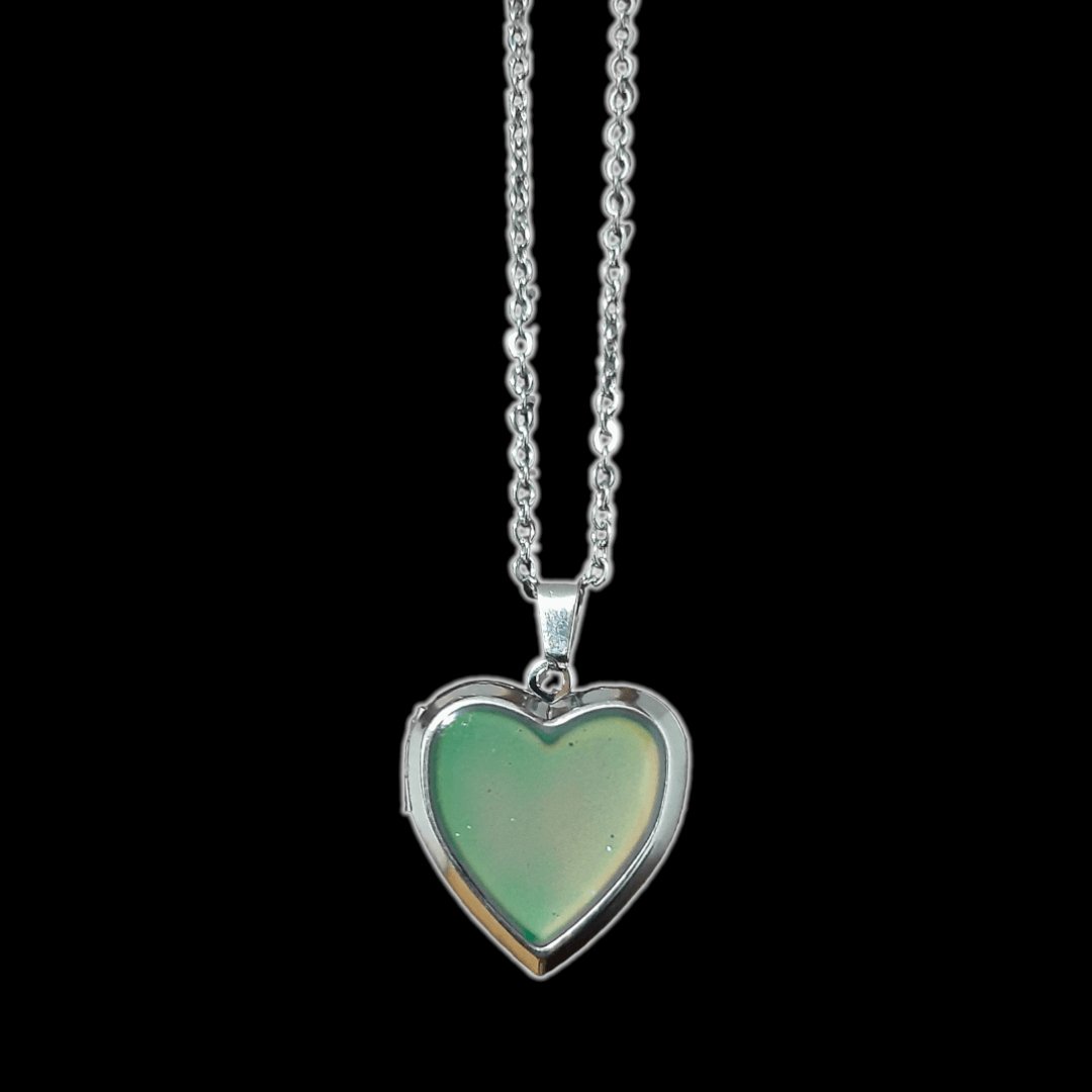 Collar Colgante Corazón Relicario Multicolor - Diversa Coleccion