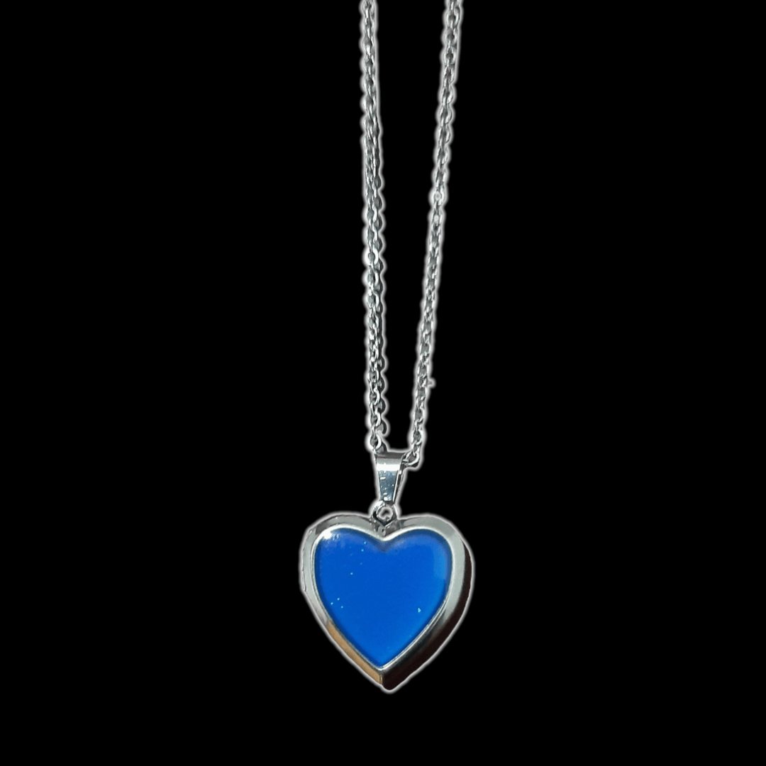 Collar Colgante Corazón Relicario Multicolor - Diversa Coleccion
