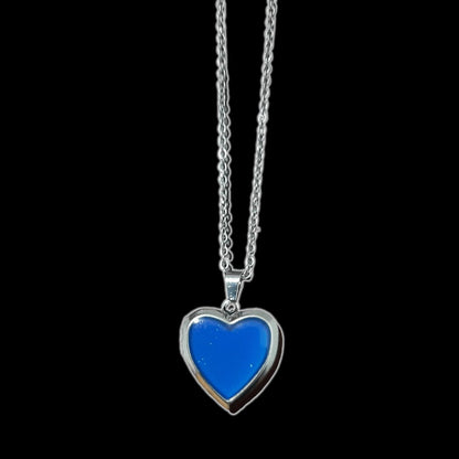 Collar Colgante Corazón Relicario Multicolor - Diversa Coleccion