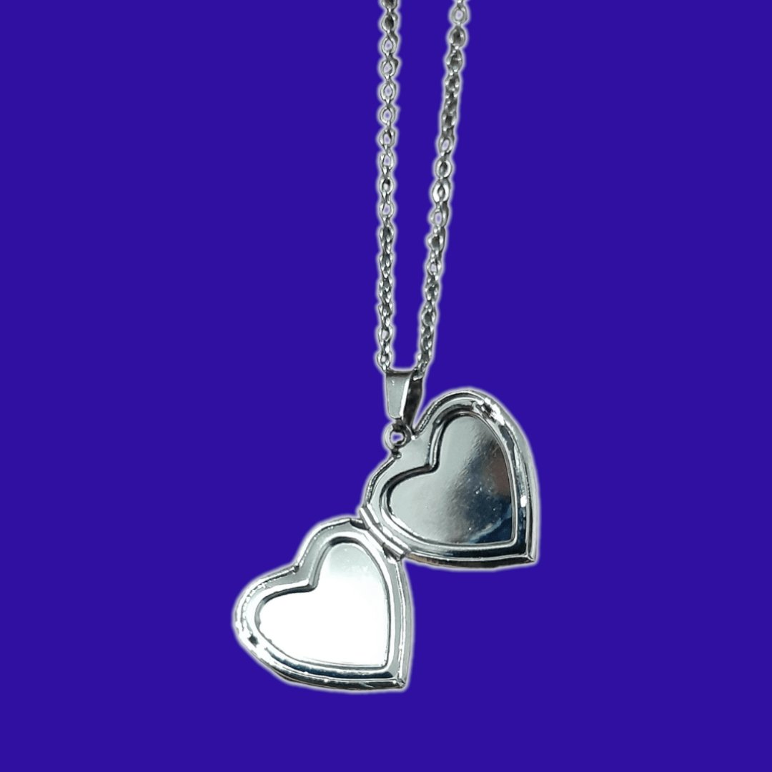 Collar Colgante Corazón Relicario Multicolor - Diversa Coleccion