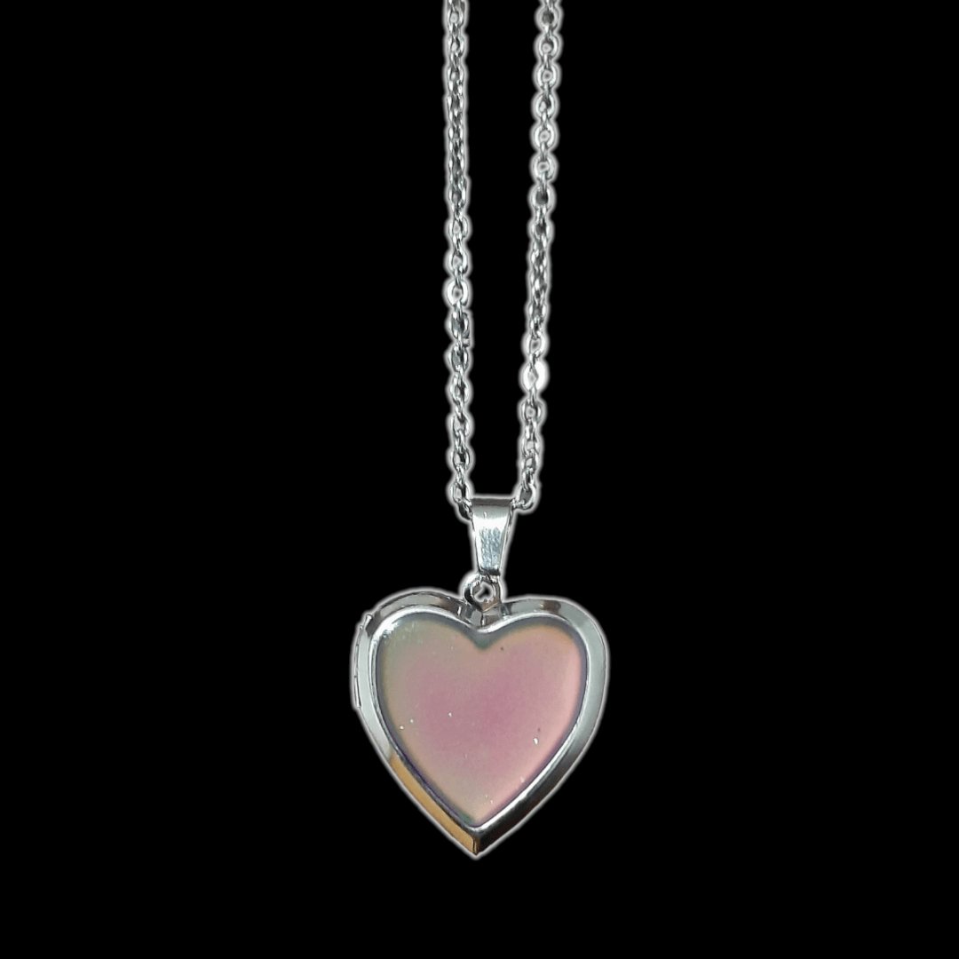 Collar Colgante Corazón Relicario Multicolor - Diversa Coleccion