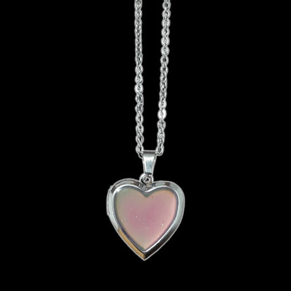 Collar Colgante Corazón Relicario Multicolor - Diversa Coleccion