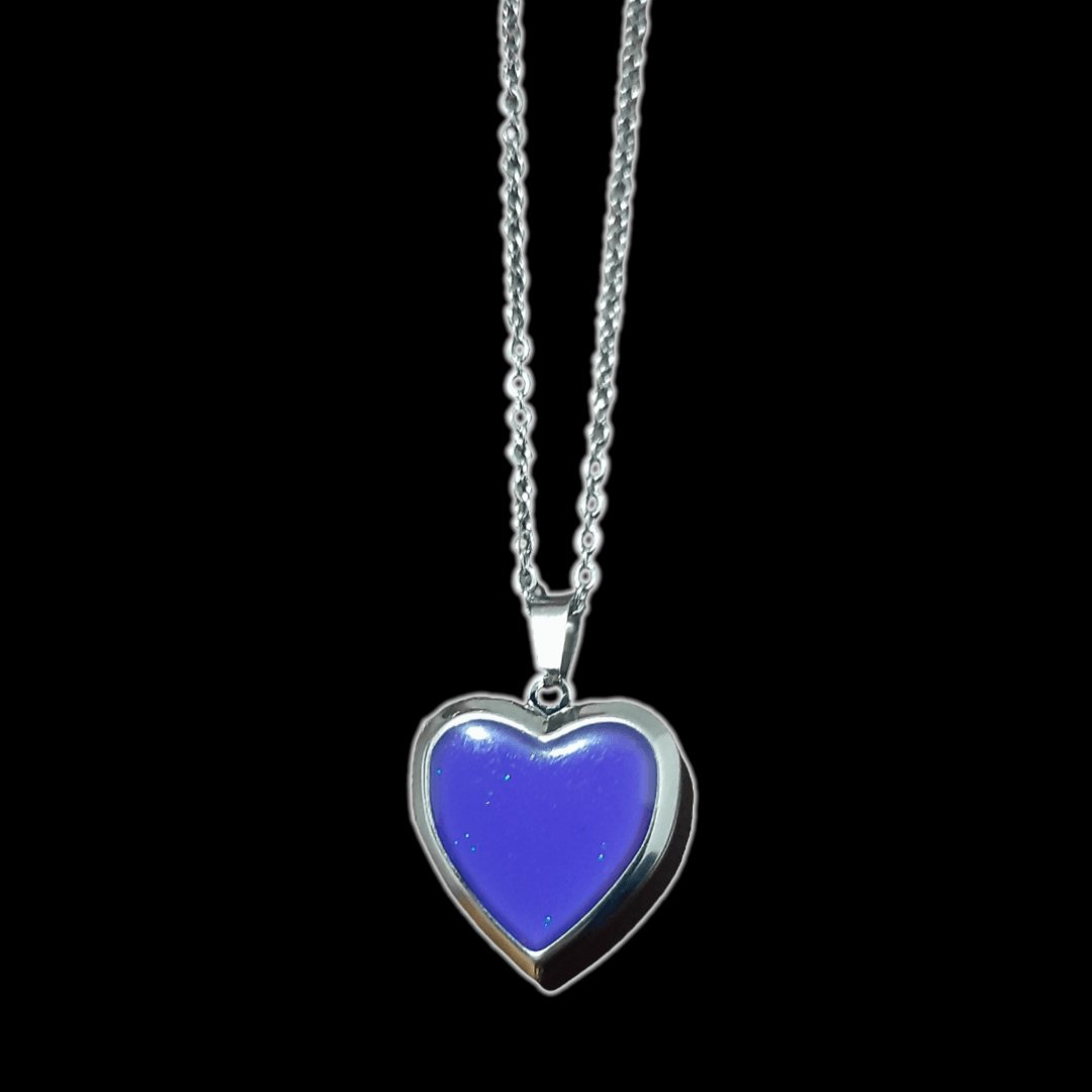 Collar Colgante Corazón Relicario Multicolor - Diversa Coleccion