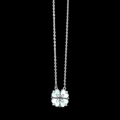 Collar Colgante Trébol & Corazón Blanco - Diversa Coleccion