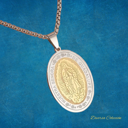 Collar Medalla Virgen De Guadalupe - Diversa Colección