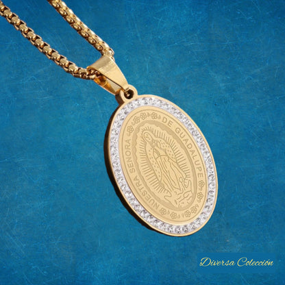 Collar Medalla Virgen De Guadalupe - Diversa Colección