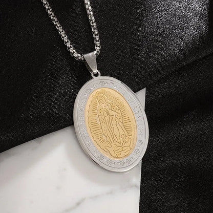 Collar Medalla Virgen De Guadalupe - Diversa Colección