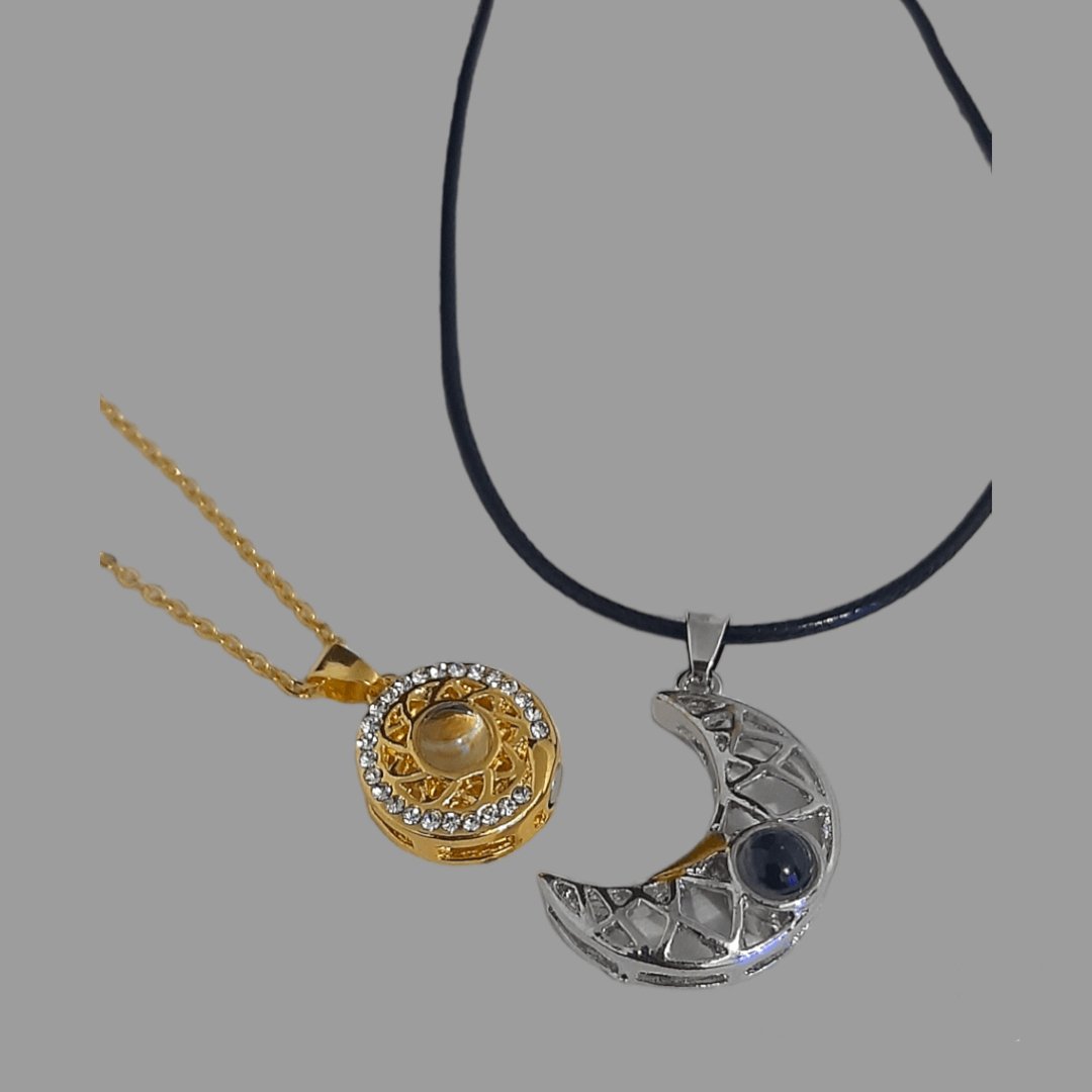 Collar Sol y Luna Proyección 100 Idiomas Plated & Gold - Diversa Colección