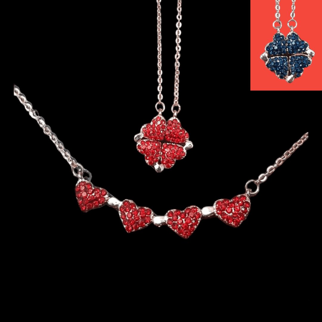 Collar Trébol & Corazón Doble Color - Diversa Colección