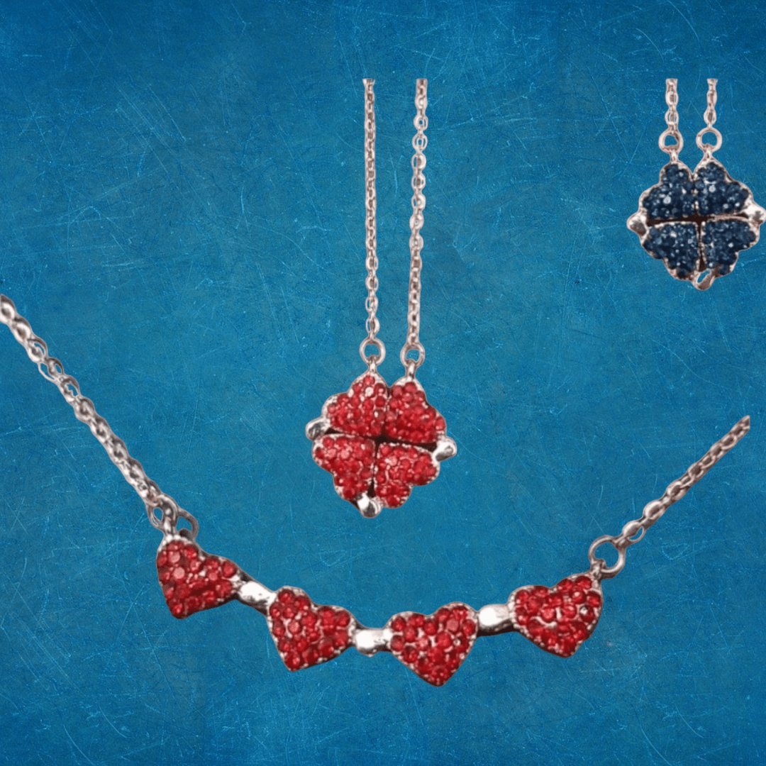 Collar Trébol & Corazón Doble Color - Diversa Colección