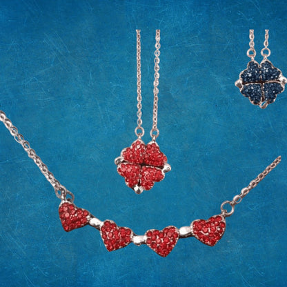 Collar Trébol & Corazón Doble Color - Diversa Colección