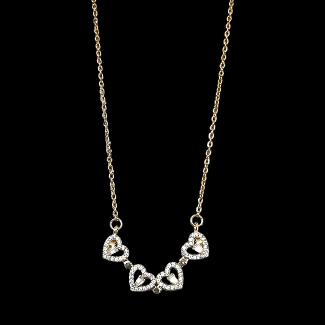 Collar Trébol & Corazón Dorado - Diversa Colección