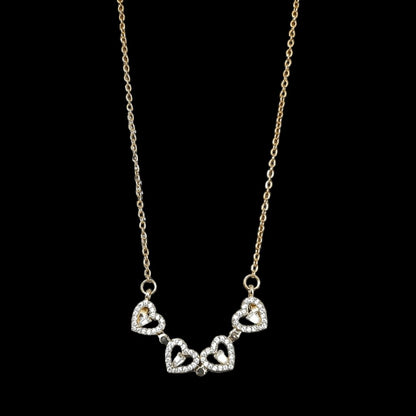 Collar Trébol & Corazón Dorado - Diversa Colección