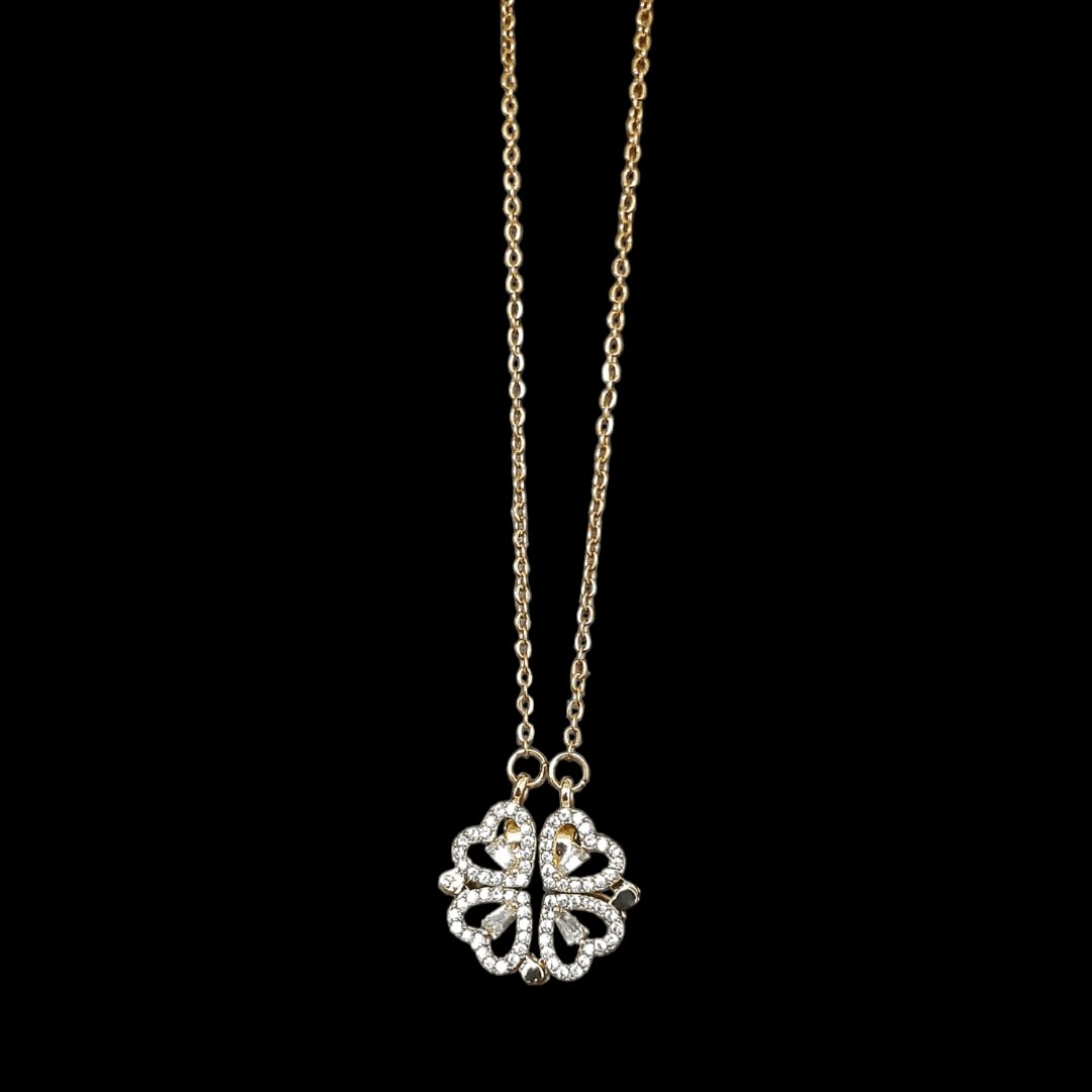 Collar Trébol & Corazón Dorado - Diversa Colección