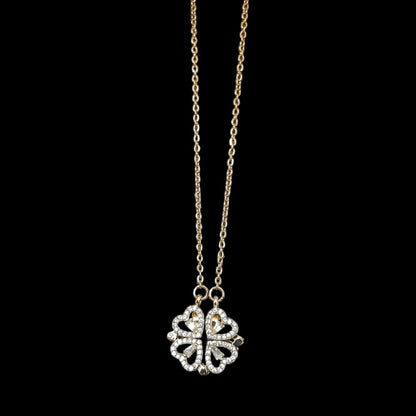Collar Trébol & Corazón Dorado - Diversa Colección