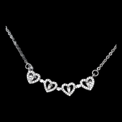 Collar Trébol & Corazón Plateado - Diversa Colección