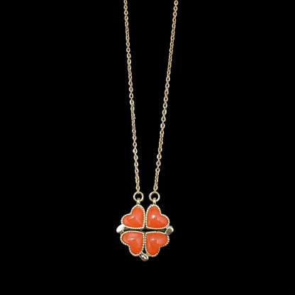 Collar Trébol & Corazón Rojo - Diversa Colección