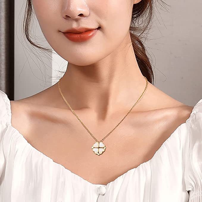Collar Trébol & Corazón Rose - Diversa Colección