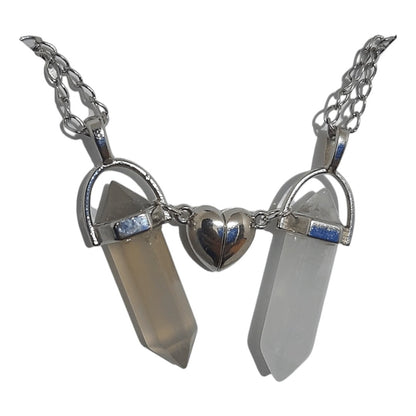 Collares Cuarzo Corazón Magnético Ahumado & Crystal - Diversa Colección