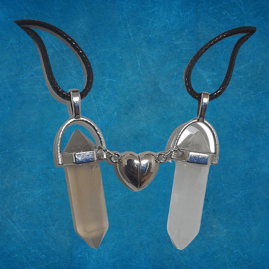 Collares Cuarzo Corazón Magnético Ahumado & Crystal - Diversa Colección
