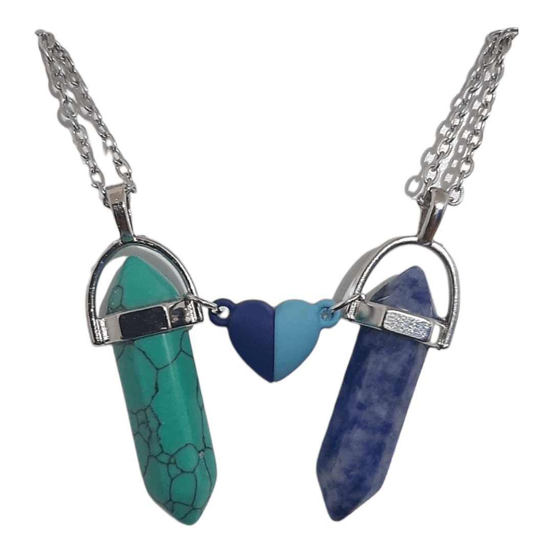 Collares Cuarzo Corazón Magnético Turquesa & Sodalita - Diversa Colección
