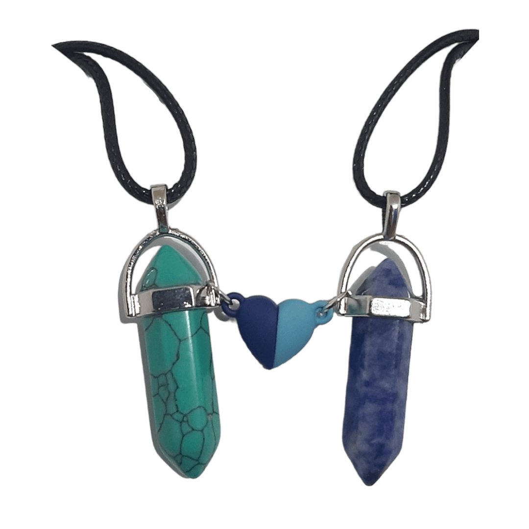 Collares Cuarzo Corazón Magnético Turquesa & Sodalita - Diversa Colección