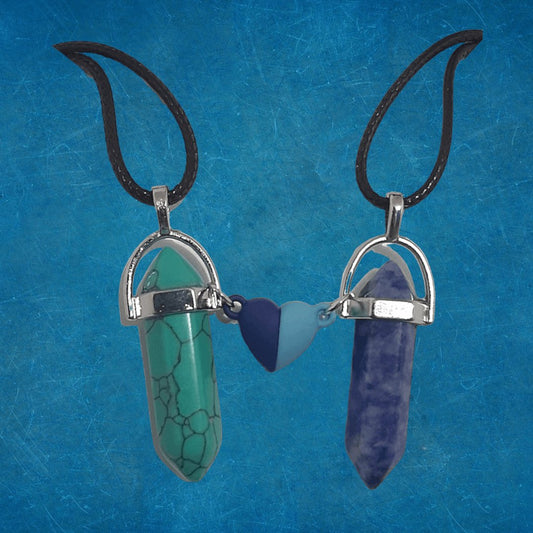 Collares Cuarzo Corazón Magnético Turquesa & Sodalita - Diversa Colección