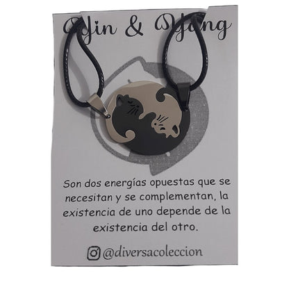 Collares Gatos Yin Yang - Diversa Colección