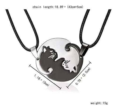 Collares Gatos Yin Yang - Diversa Colección