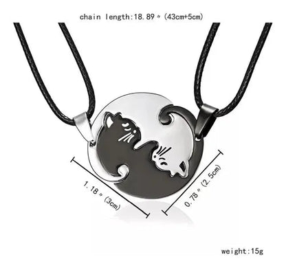 Collares Gatos Yin Yang - Diversa Colección