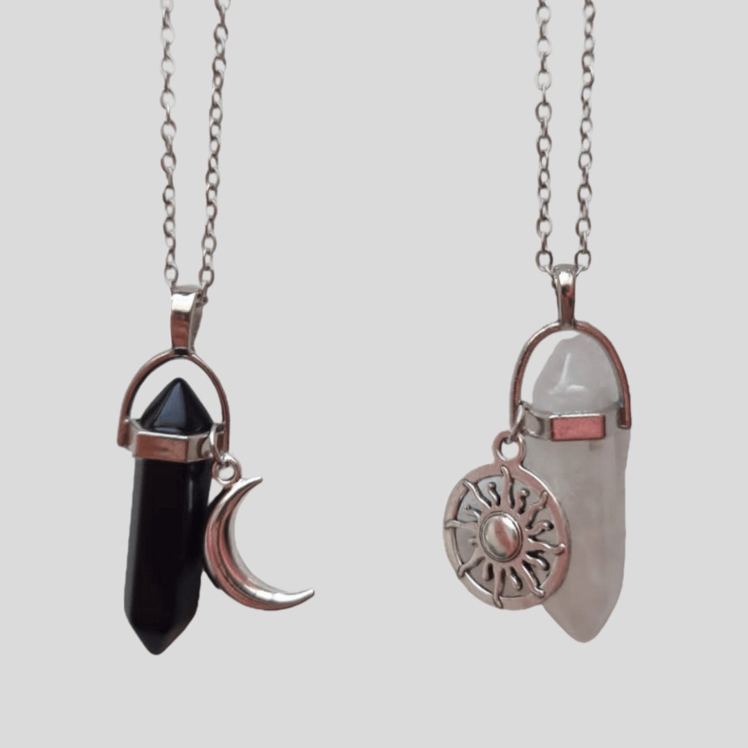 Collares Sol y Luna Cristal & Obsidiana - Diversa Colección