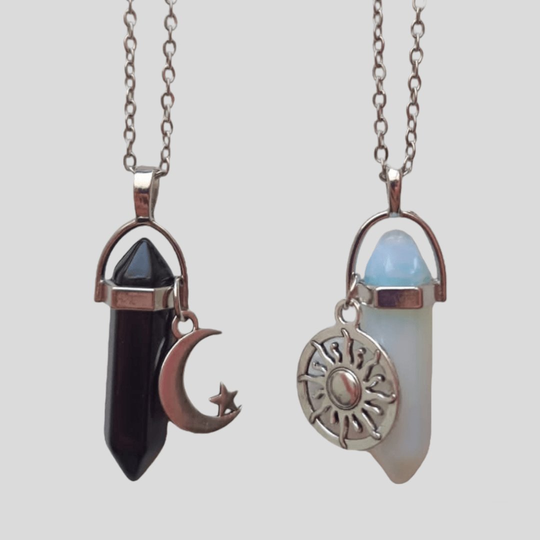 Collares Sol y Luna Ópalo & Obsidiana - Diversa Colección