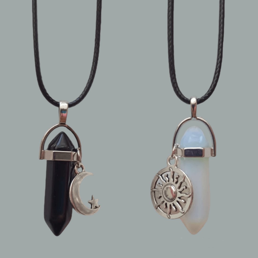 Collares Sol y Luna Ópalo & Obsidiana - Diversa Colección