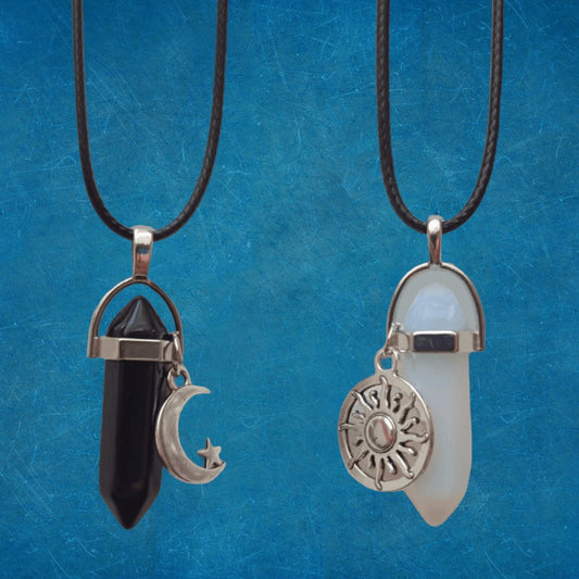 Collares Sol y Luna Ópalo & Obsidiana - Diversa Colección