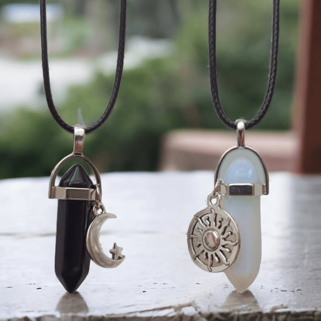Collares Sol y Luna Ópalo & Obsidiana - Diversa Colección