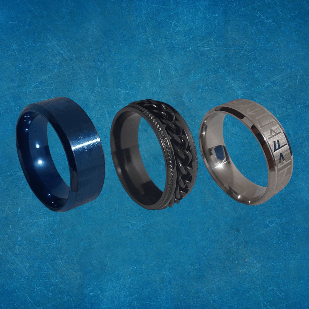 Combo 3 Anillos Acero - Diversa Colección