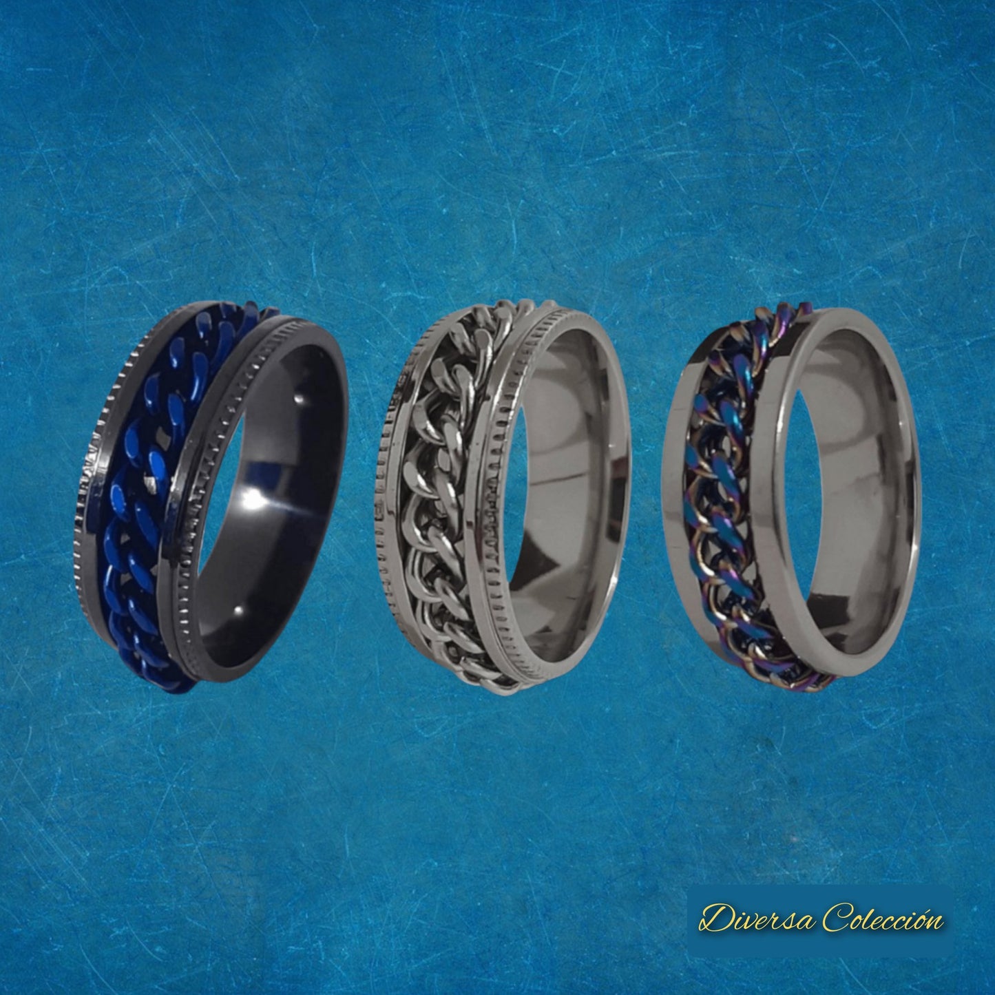 Combo 3 Anillos Acero - Diversa Colección