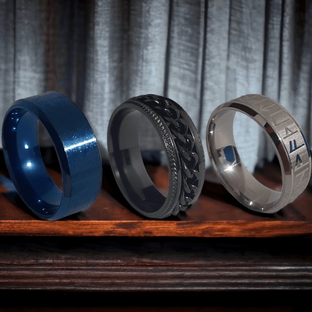 Combo 3 Anillos Acero - Diversa Colección