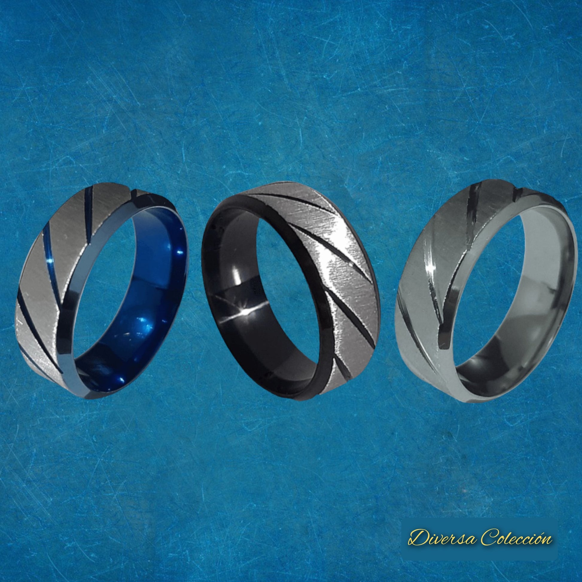 Combo 3 Anillos Acero - Diversa Colección