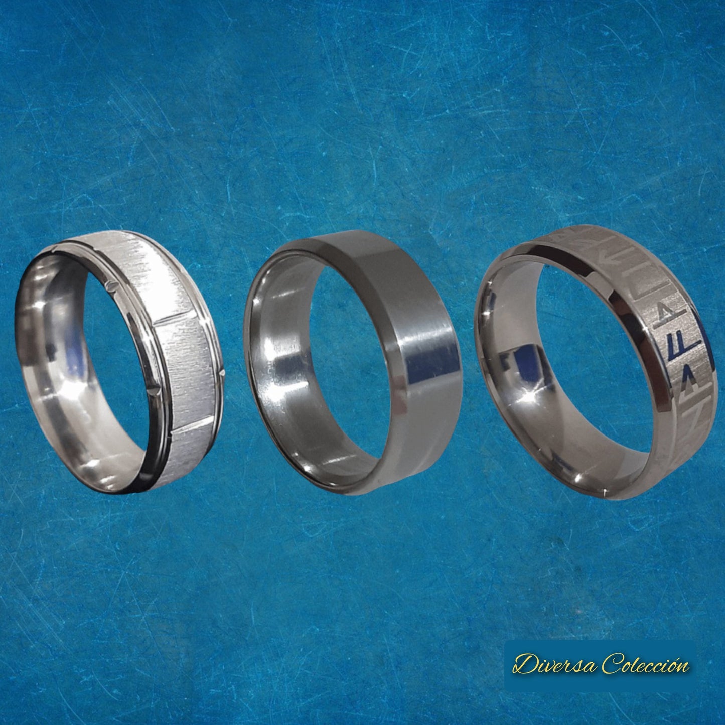 Combo 3 Anillos Acero - Diversa Colección