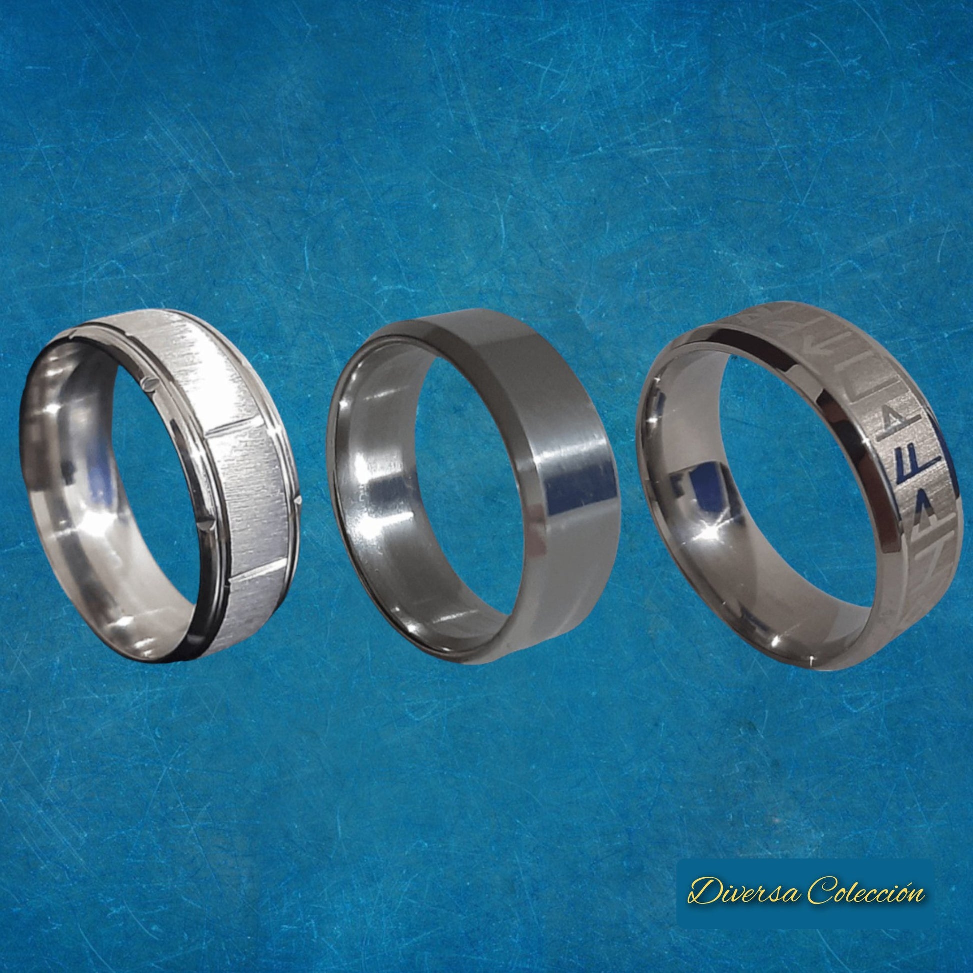 Combo 3 Anillos Acero - Diversa Colección