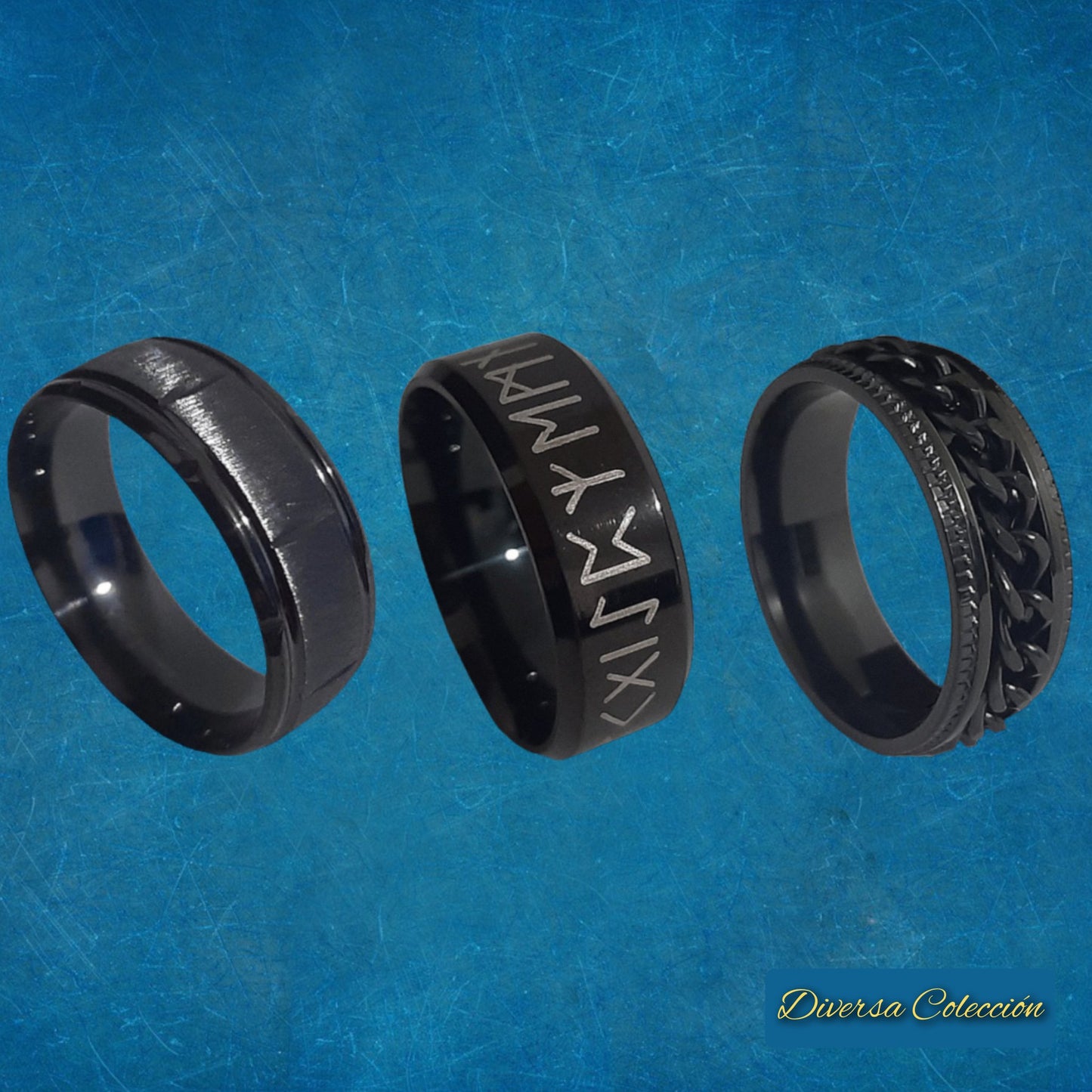 Combo 3 Anillos Acero - Diversa Colección