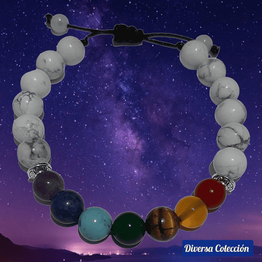Pulsera 7 Chakras & White Turquoise - Diversa Colección