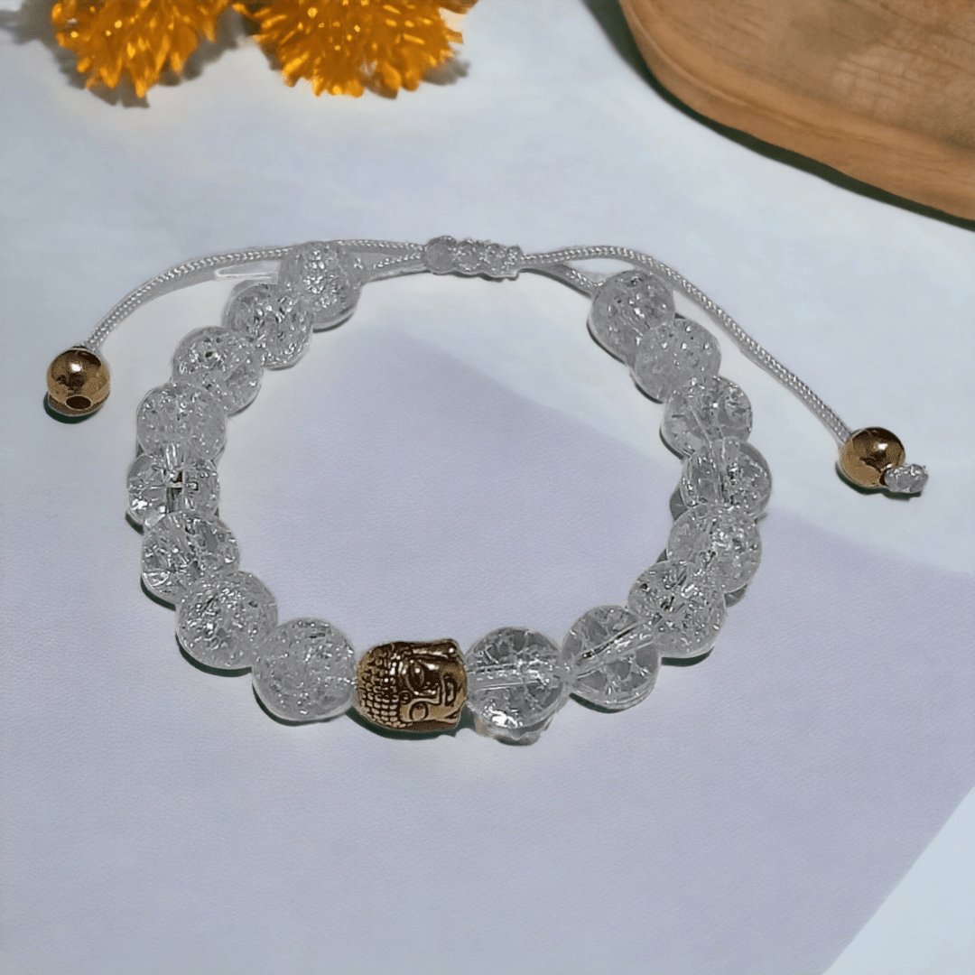 Pulsera Buda Cuarzo Cristal - Diversa Colección