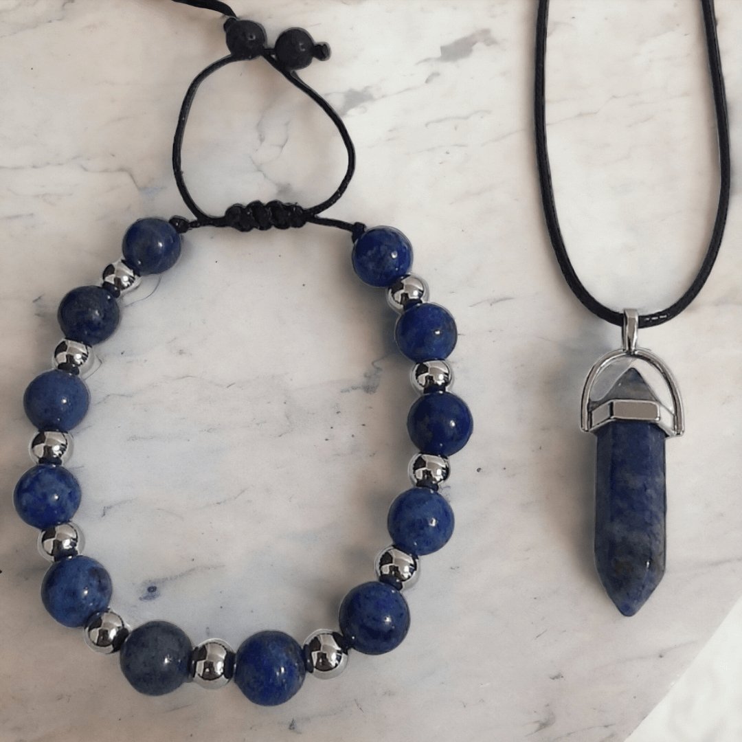 Pulsera + Collar Cuarzo Azul - Diversa Colección