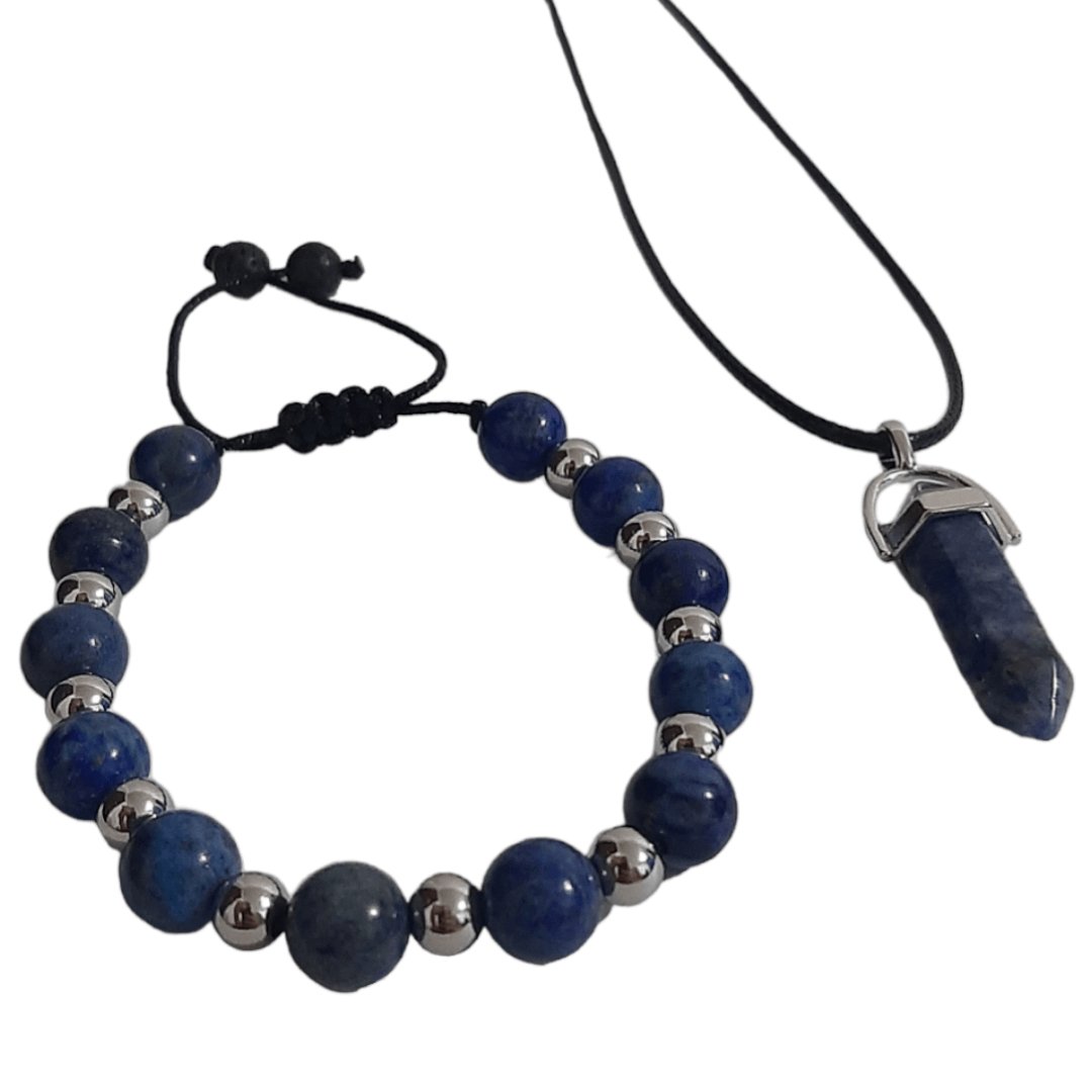 Pulsera + Collar Cuarzo Azul - Diversa Colección