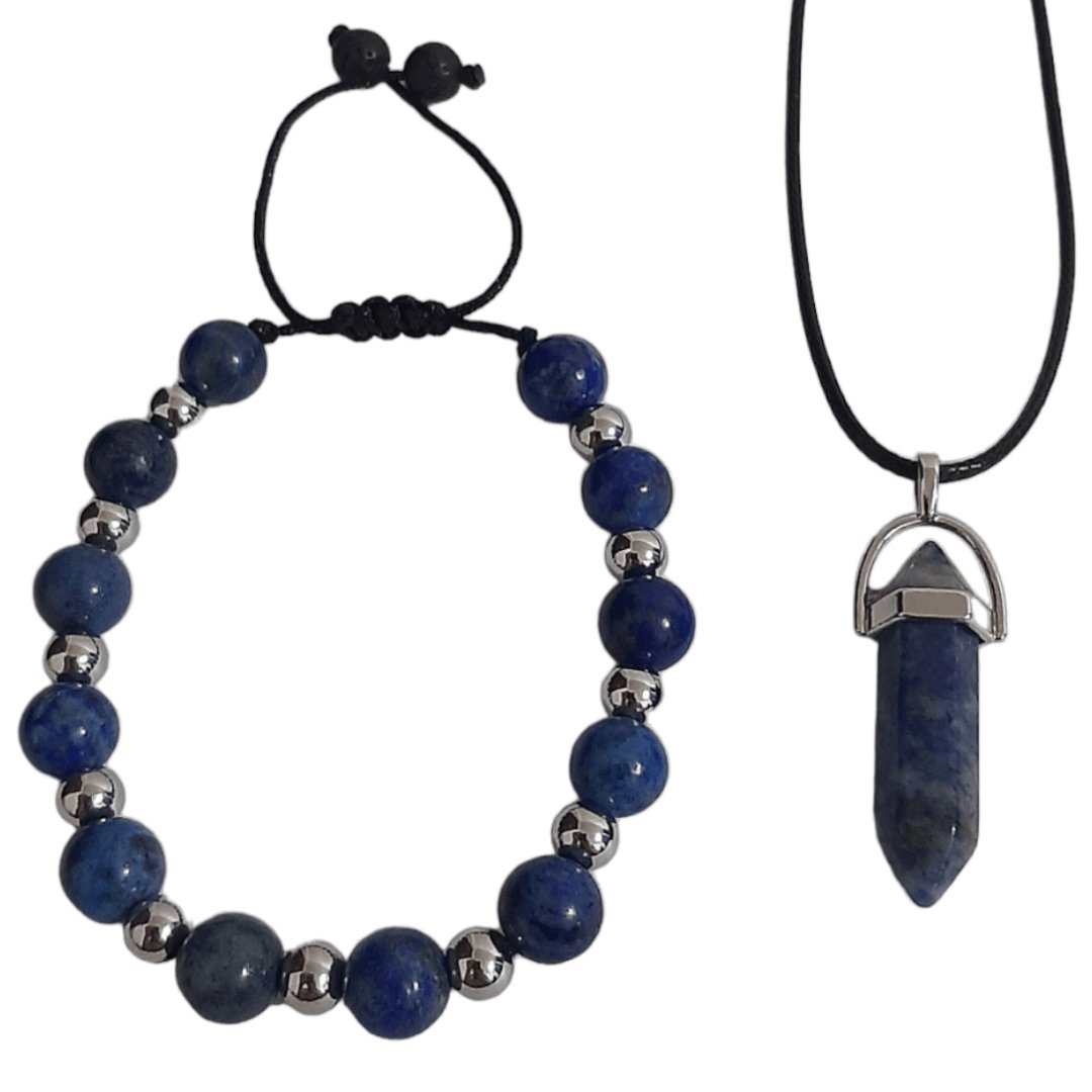 Pulsera + Collar Cuarzo Azul - Diversa Colección