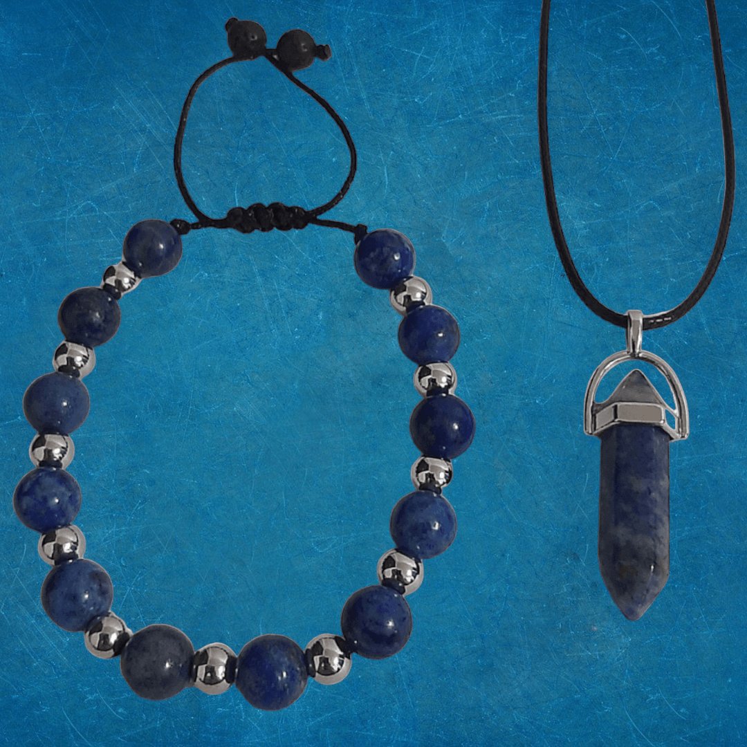 Pulsera + Collar Cuarzo Azul - Diversa Colección